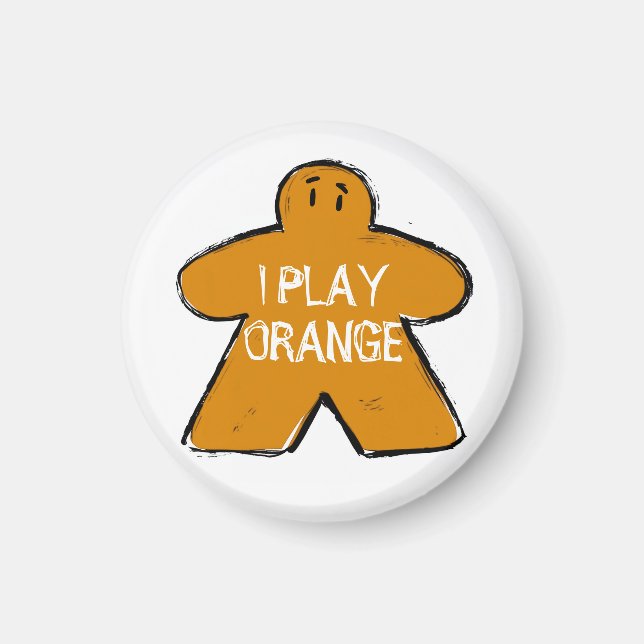 Aimant Amusante Phrase Grunge Orange Meeple Board Gamer (Devant)