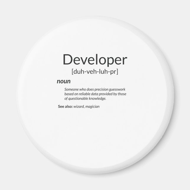 Aimant Amusants développeurs cadeau de définition de déve (Devant)