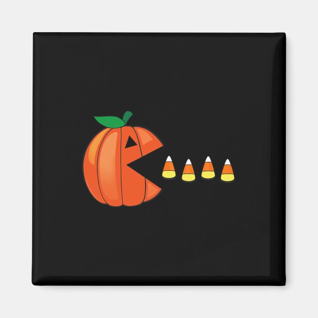 Aimant Amusants Halloween Citrouille Manger Candy Corn (Devant)