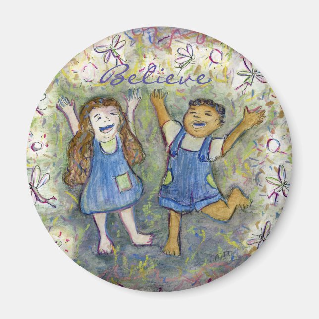 Aimant Amusement avec Fairies Art Custom Refrigerator Mag (Devant)