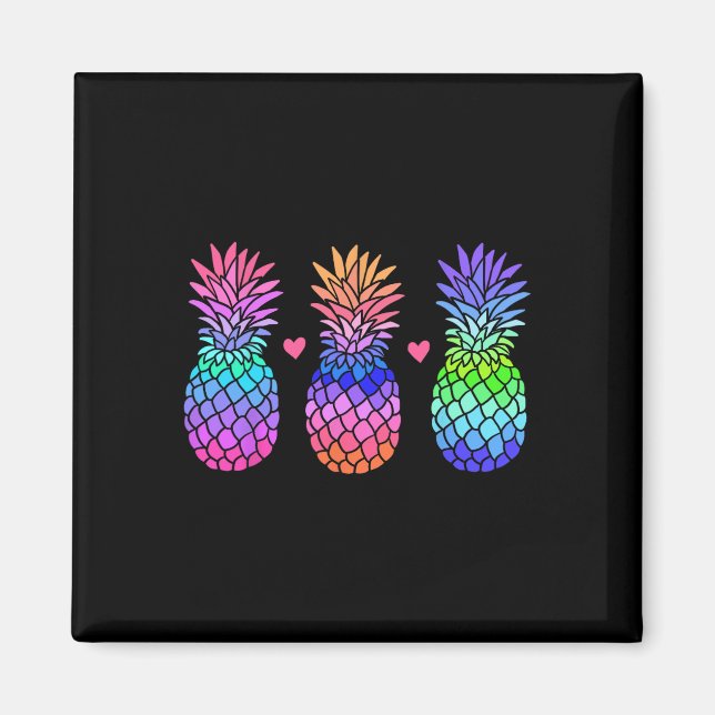 Aimant Ananas Aloha Hawaï Fruit Tropical Eté Vacances (Devant)