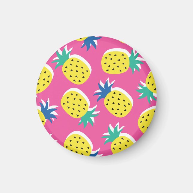 Aimant Ananas Couleurs folles : Pop-Art chilien. (Devant)