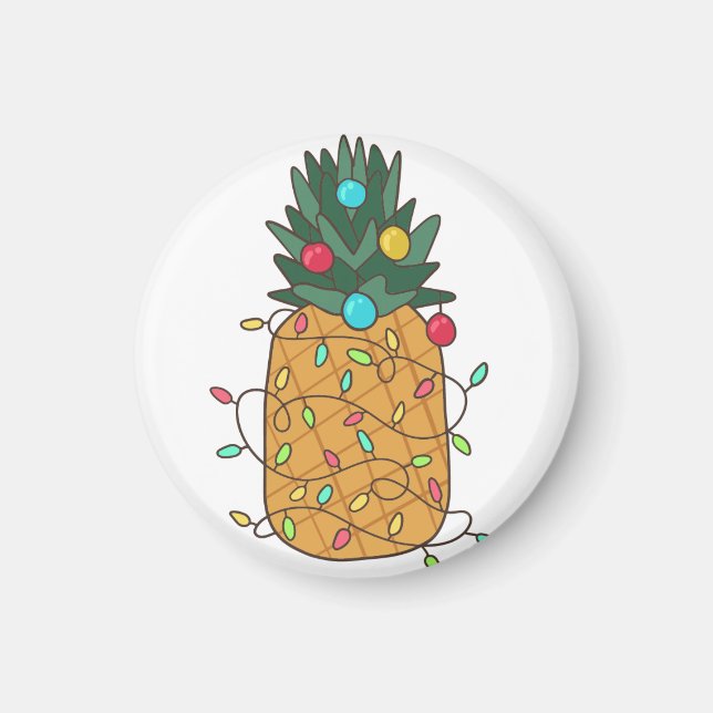 Aimant Ananas de Noël tropical (Devant)
