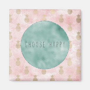 Aimant Ananas en or rose rose