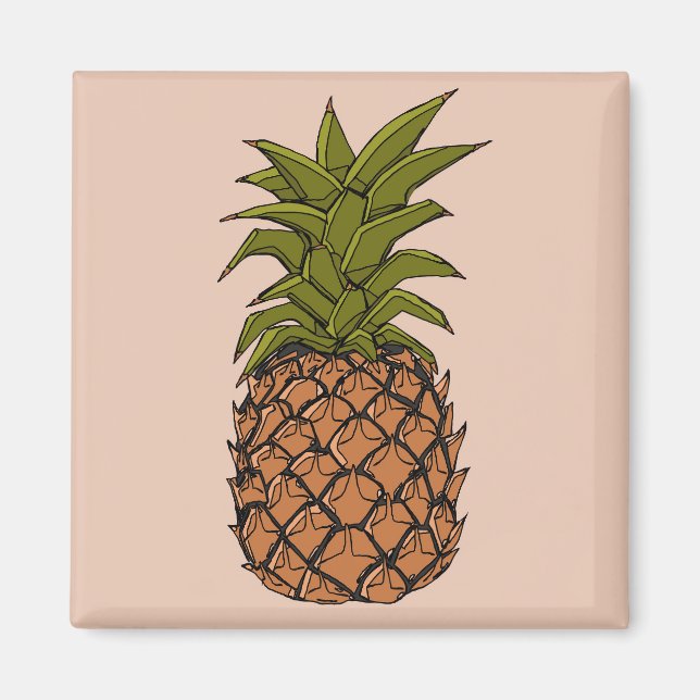 Aimant Ananas Fruit Vintage (Devant)