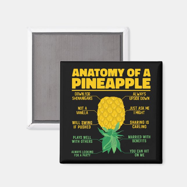 Aimant Anatomie D'Un Ananas Drôle Amateurs D'Ananas Cool (Recto/Verso)
