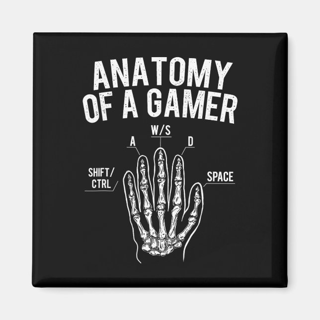 Aimant Anatomie D'Un Joueur - Jeu Vidéo Jeu Lover Conso (Devant)