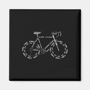 Aimant Anatomie d'un vélo - pièces de vélo drôles de cycl