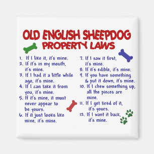 Aimant ANCIEN ANGLAIS SHEEPDOG, propriété Lois 2