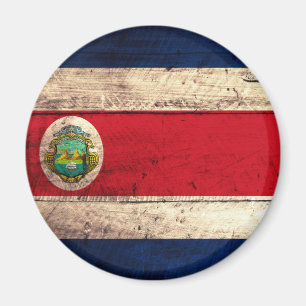 Aimant Ancien drapeau costaricain en bois