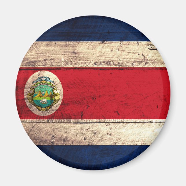 Aimant Ancien drapeau costaricain en bois (Devant)