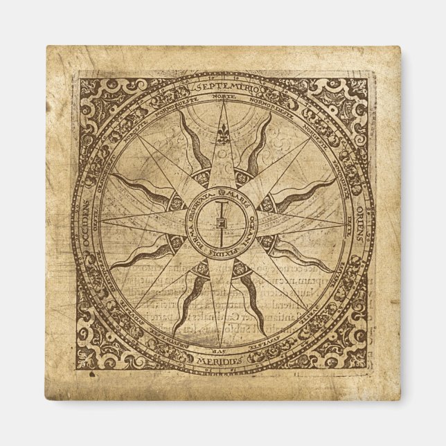 Aimant Ancien Rose Compass (Devant)