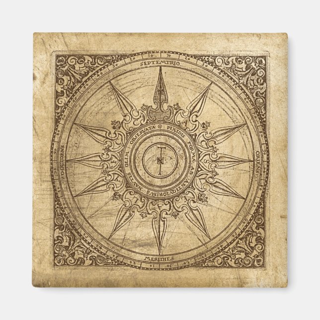 Aimant Ancien Rose Compass (Devant)