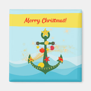 Aimant Ancre de Noël nautique