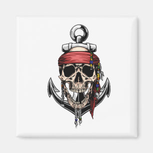 Aimant Ancre des os croisés du crâne de pirate