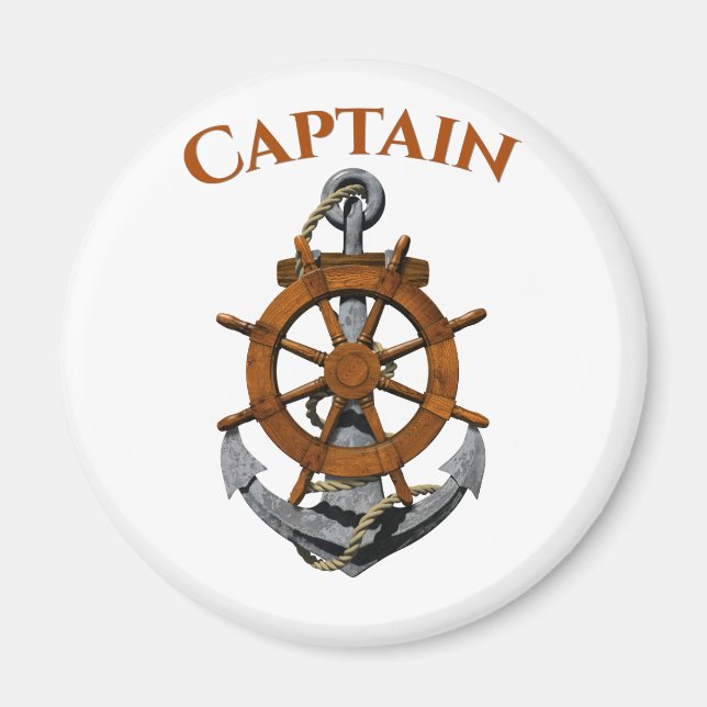 Aimant Ancre Nautique Et Capitaine (Devant)