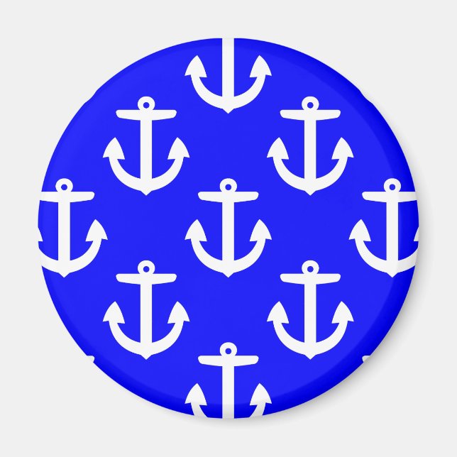 Aimant Ancres blanches sur Arrière - plan bleu (Devant)