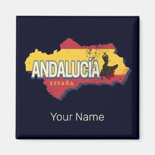 Aimant Andalousie Espagne Carte Rétro Vintage Flamenco