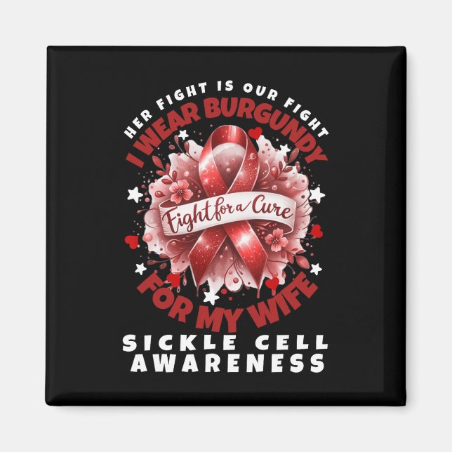 Aimant Anémie de la faucille Son combat est mon combat fe (Devant)