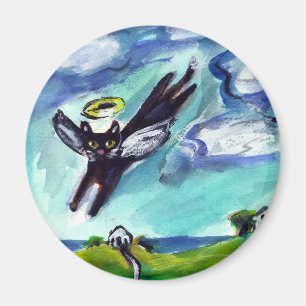 Aimant Ange de chat noir
