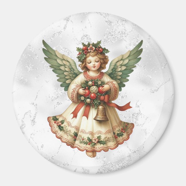 Aimant Ange de Noël Vintage (Devant)