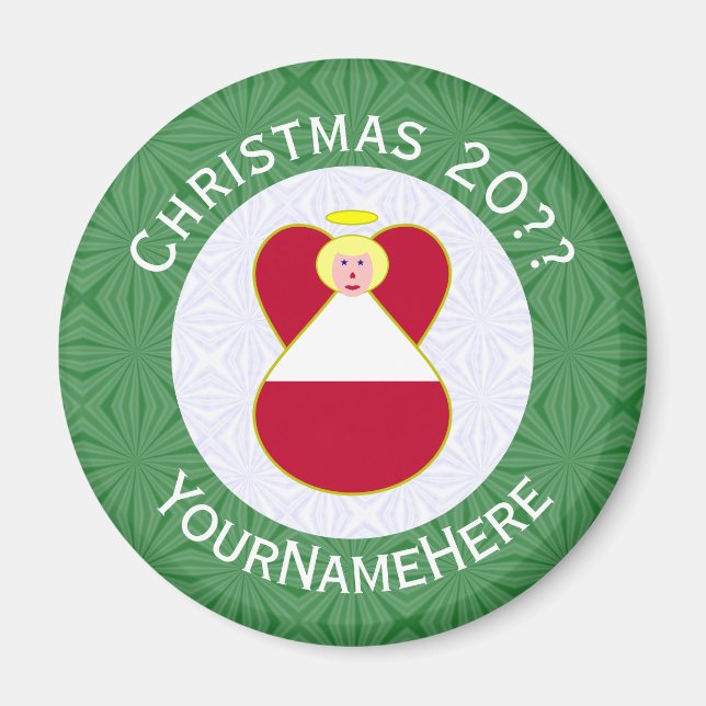 Aimant Ange drapeau autrichien Noël Personnalisé (Devant)