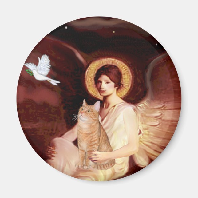 Aimant Angel assis - Orange Tabby SH chat 46 (Devant)