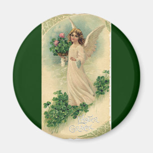 Aimant Angel de Pâques Victorien vintage avec fleurs