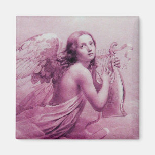 Aimant ANGEL PLAYING LYRA OVER THE CLOUDS pink