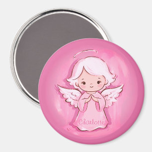 Aimant Angel Rose mignon Avec Filles Nom Réfrigérateur
