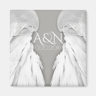 Aimant ANGEL WINGS Elegant Grey Enregistrer la date