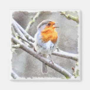 Aimant Angelic Robin Watercolor