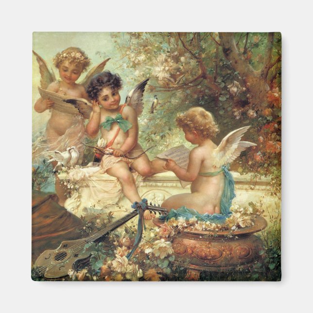 Aimant Angels de musicien par Hans Zatzka, Art Victorien (Devant)