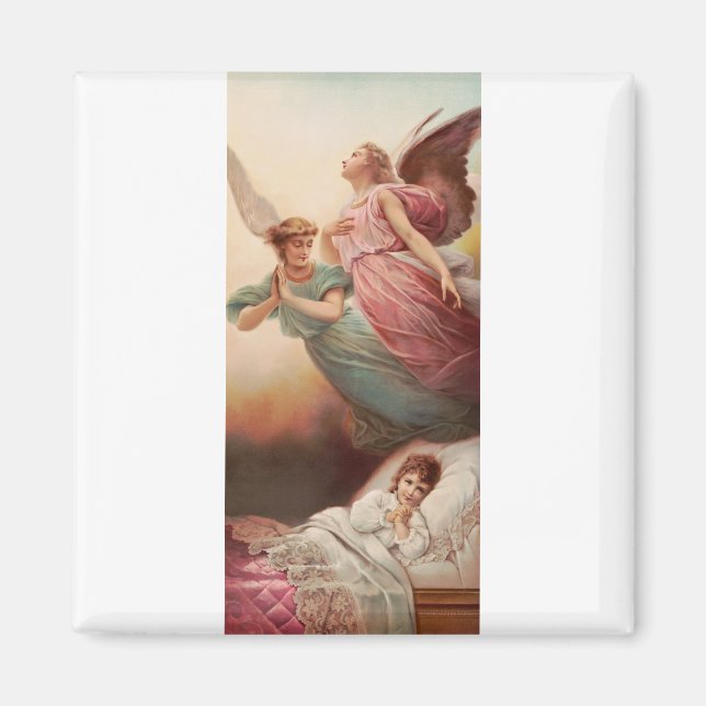 Aimant Anges gardiens avec enfant (Devant)