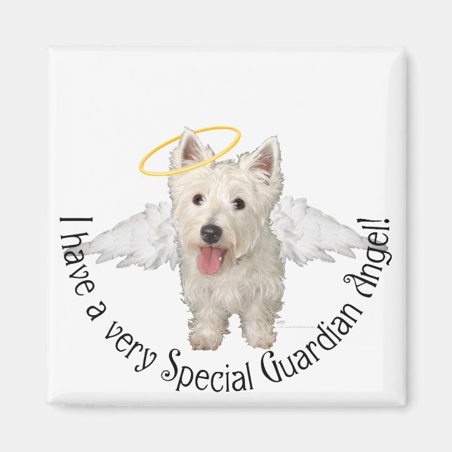 Aimant Anges gardiens des Westie (Devant)