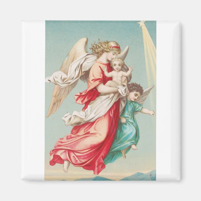 Aimant Anges Gardiens portant un enfant Art éthéré (Devant)
