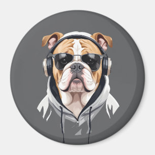Aimant Anglais Bulldog Portant un Sweat - shirt à capuche