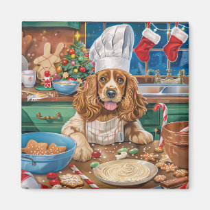Aimant Anglais Cocker Spaniel Vacances Baking : Noël