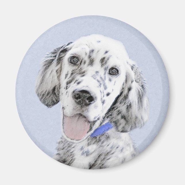Aimant Anglais Setter Blue Belton Peinture Chien Art (Devant)