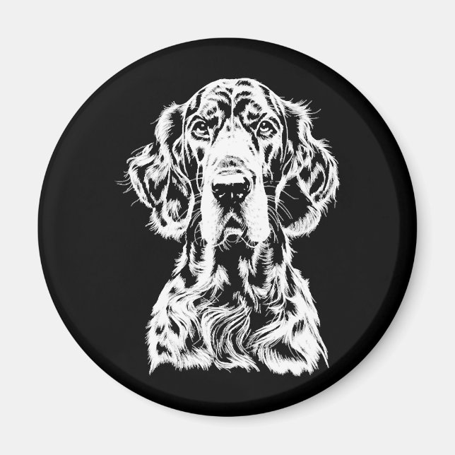 Aimant Anglais Setter Portrait Minimaliste (Devant)