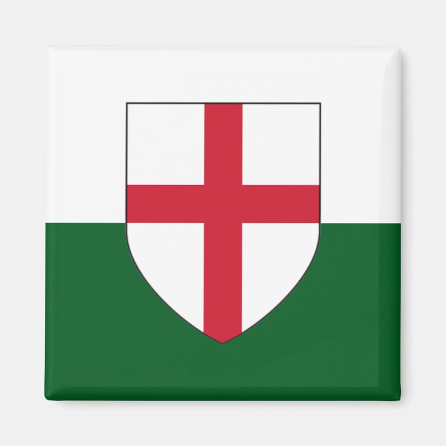 Aimant Angleterre & Pays de Galles - Bouclier blanc et ve (Devant)