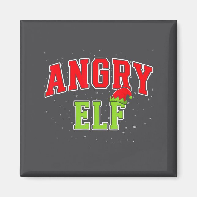 Aimant Angry Elf Christmas Family Matching Group Xmas  (Devant)