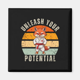 Aimant Angry Fox Japonais Self Defense Karate Retro
