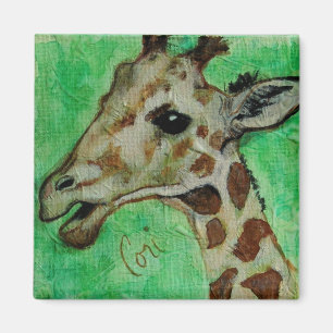 Aimant animal d'art de faune de girafe
