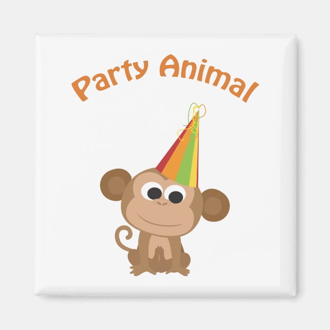 Aimant Animal de fête ! Singe (Devant)