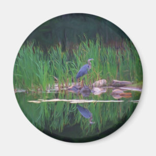 Aimant animal de peinture de réflexions bleues de