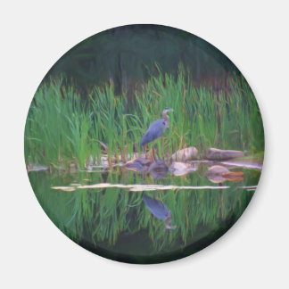 Aimant animal de peinture de réflexions bleues de