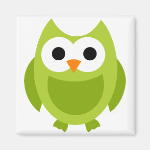 Aimant Animal mignon de bande dessinée de vert d'oiseaux