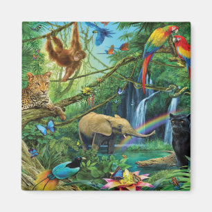 Aimant Animals living together throw pillow