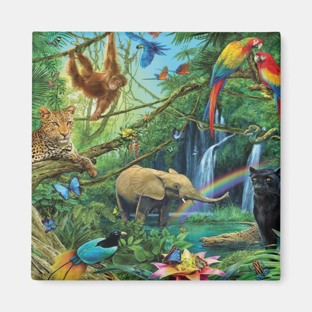 Aimant Animals living together throw pillow (Devant)